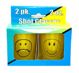 Smiley - 2oz Novelty Shot Glass - 2 Piece Set