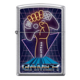 Gamer Satin Chrome Zippo Lighter