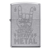 Heavy Metal Fingers Brushed Chrome Zippo Lighter