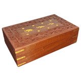 Mango Wood Box with Brass Inlay
