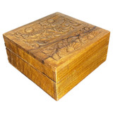 Mango Wood Engraved Square Medium Sized Box
