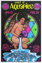 Aquarius Zodiac Sign Blacklight Poster 23" x 35"