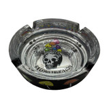 Brain Under Reconstruction - Black Matte Finish with Metallic Interior Novelty Glass Ashtray - 4.25" Diameter