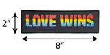 Love Wins - Embroidered Patch - Super Strip - 8" x 2"