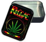 Reggae Leaf Stash Tin Storage Container Opened Image