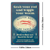 Master Bait and Tackle Tin Sign - 20x30cm - 7.87" x 11.81" Master Bait and Tackle Tin Sign - 20x30cm - 7.87" x 11.81"