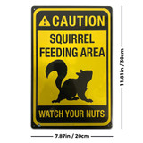Caution, Squirrel Feeding Area Tin Sign - 20x30cm - 7.87" x 11.81"