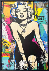 Marilyn Blond Bombshell Framed LED Neon Light Canvas Print - 24" x 36" Marilyn Blond Bombshell Framed LED Neon Light Canvas Print - 24" x 36"