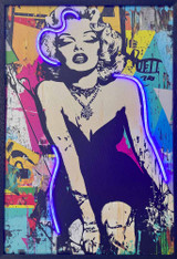 Marilyn Blond Bombshell Framed LED Neon Light Canvas Print - 24" x 36" Marilyn Blond Bombshell Framed LED Neon Light Canvas Print - 24" x 36"
