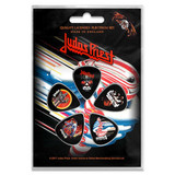 Judas Priest Officially Licensed Gift Set - 1 Jersey Beanie, 1 Standard Woven Patch, 1 Set of Five Guitar Picks
