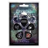 Avengened Sevenfold Officially Licensed Gift Set - 1 Woven Back Patch, 1 Set of Five Guitar Picks, 1 Standard Woven Patch
