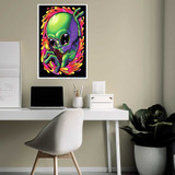 Alien Encounter Flocked Blacklight Poster - 23" x 35"