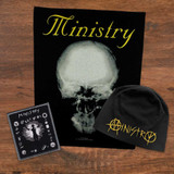 Ministry Officially Licensed Band Merch Gift Set - 1 Jersey Beanie, 1 Back Patch, 1 Embroidered Patch