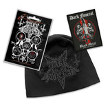 Dark Funeral Officially Licensed Band Merch Gift Set - 1 Jersey Beanie, 1 Set of Five Button Badges, 1 Standard Woven Patch
