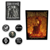 Cradle of Filth Officially Licensed Band Merch Gift Set - 1 Back Patch, 1 Set of Five Button Badges, 1 Standard Woven Patch