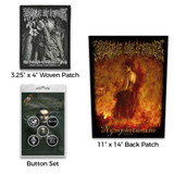 Cradle of Filth Officially Licensed Band Merch Gift Set - 1 Back Patch, 1 Set of Five Button Badges, 1 Standard Woven Patch