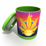 Wake-and-Bake Buzz Mug Trifecta 3pc Set - 16oz Coffee Mug, 6oz Stash Jar, & Ashtray