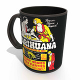 Marihuana Retro Buzz Mug Trifecta 3pc Set - 16oz Coffee Mug, 6oz Stash Jar, & Ashtray