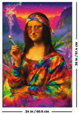 Mona Lisa Psychedelic Smoking - Non-Flocked Blacklight Poster 24" x 36"