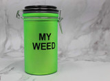 My Weed Frosted Neon Green XL Stash Jar - 6" Tall 16oz Capacity