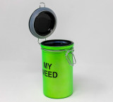 My Weed Frosted Neon Green XL Stash Jar - 6" Tall 16oz Capacity