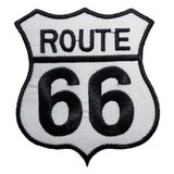 Route 66 Embroidered Sew On Patch - 2 3/4" X 3" Image