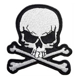 White Skull - Embroidered Sew On Patch 2.72" X 3" Image