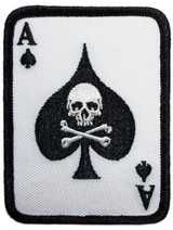 Poker Player Skull - Embroidered Sew On Patch 2 1/4" X 3"