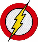 The Flash - Classic Lightning Bolt Logo - Iron On Embroidered Patch 3.25" x 3.75"