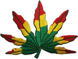 Leaf - Reggae Embroidered Sew On Patch - 5" X 4" Image
