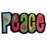 Peace Embroidered Sew On Patch - 2 3/4" X 1 1/2" Image