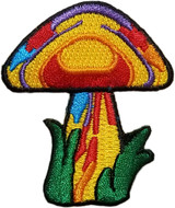 Mushroom Embroidered Sew On Patch - 2" X 2 1/4"