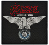 Saxon Wheels Of Steel - Woven Sew On Patch 4" x 3.75" Image