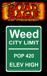 Road Rage Air Freshener - Vanilla Scent - Weed City Limits