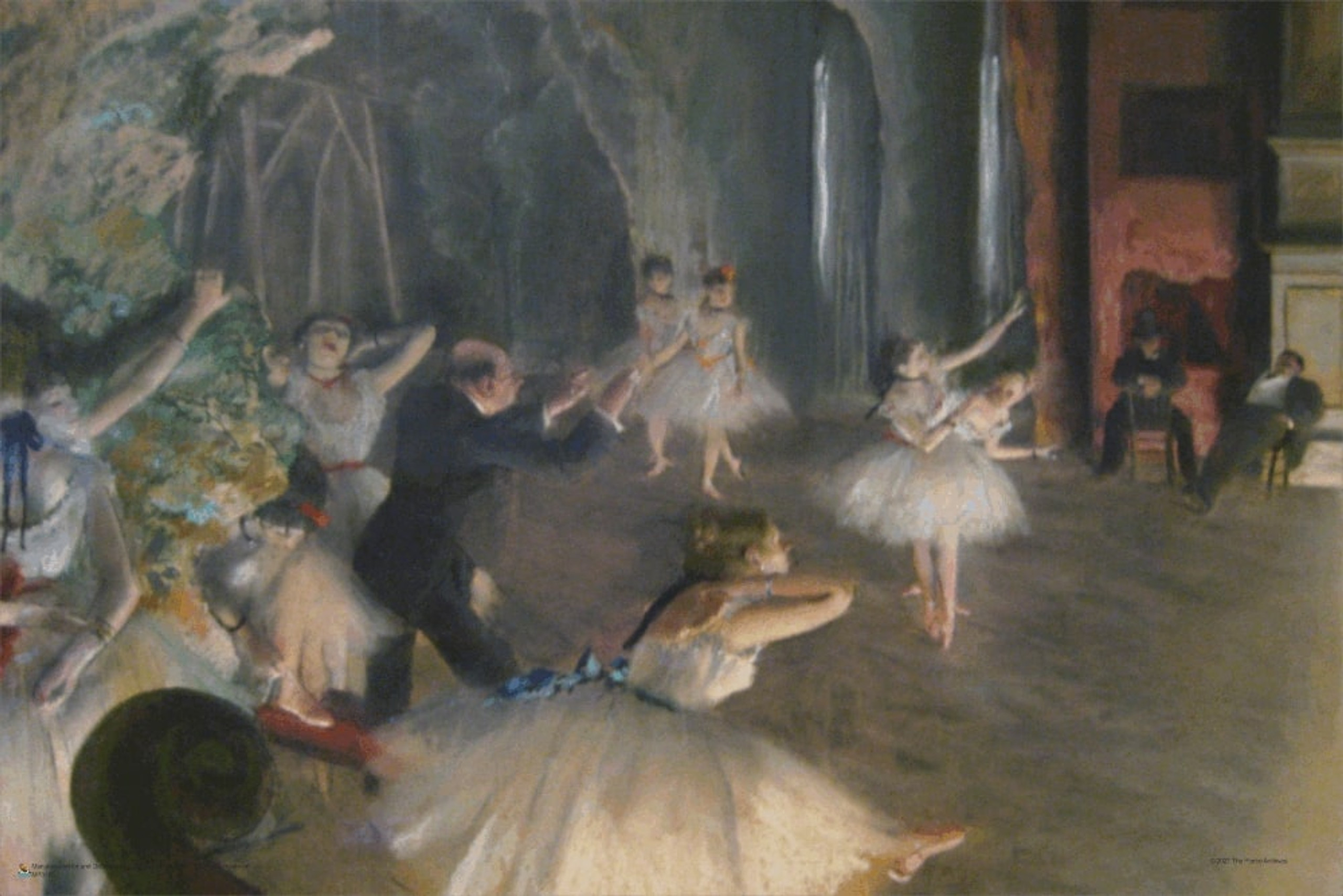 edgar degas the rehearsal of the ballet onstage