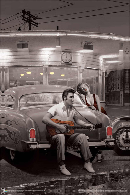 Legendary Crossroads - Marilyn & Elvis Poster 24" x 36" Image