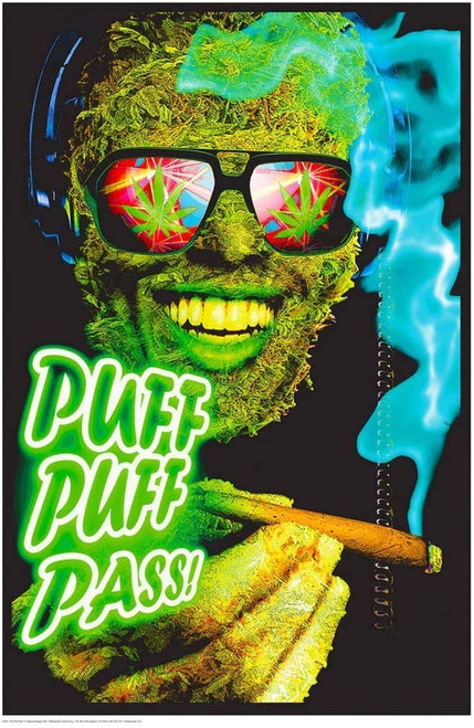 Puff Puff Pass Non-Flocked Blacklight Poster 24x36 inches