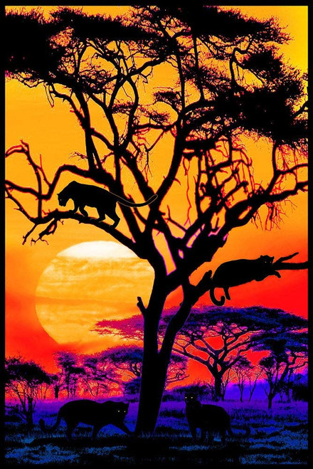 Panther Pride Non-Flocked Blacklight Poster 24x36 inches