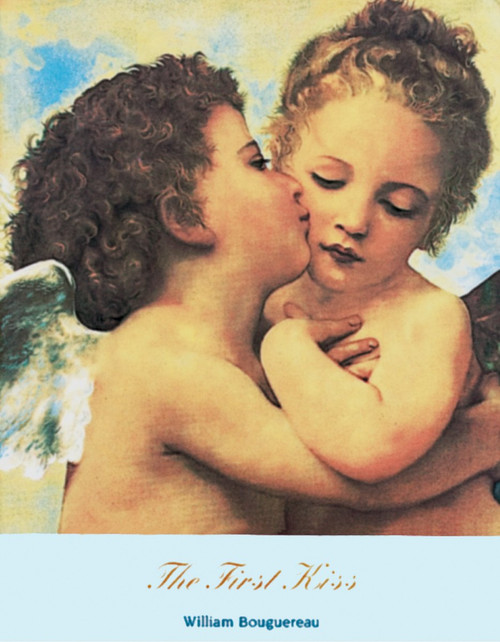 The First Kiss by Bouguereau 1890 Mini Poster - 11" x 14"