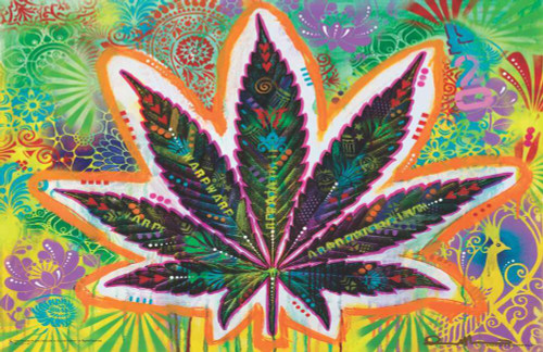 Psychedelic Leaf by Dean Russo Mini Poster 17" x 11"