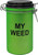 My Weed Frosted Neon Green XL Stash Jar - 6" Tall 16oz Capacity