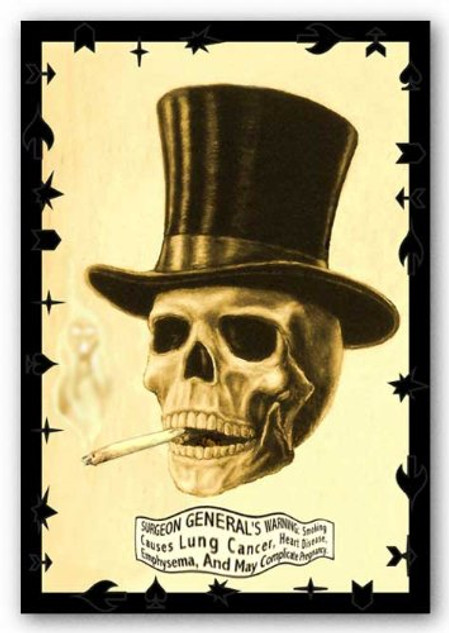 Skull Smoking 24"x36" Art Print Poster