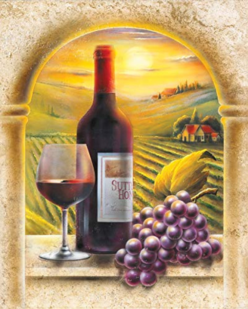 Red Wine Window View Poster (16x20)