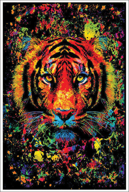 Tiger Splatter Non-Flocked Blacklight Poster 24" x 36"