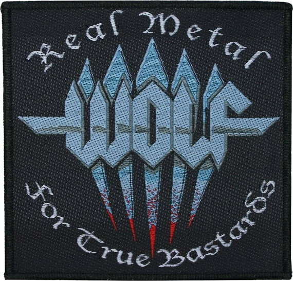Wolf - Real Metal - 4" x 3.75" Printed Woven Patch