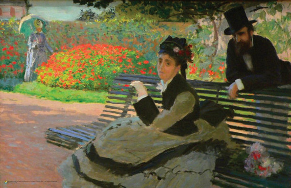 Claude Monet - Camille Monet on a Garden Bench Poster 17" x 11"