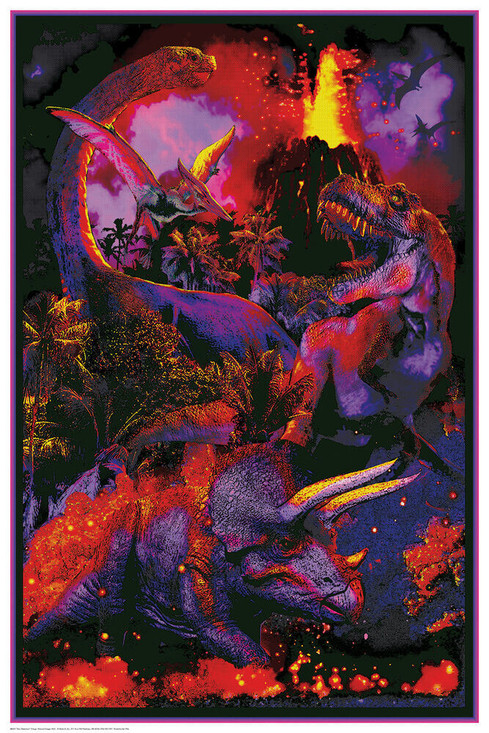 Dino Extinction - Non-flocked Blacklight Poster 24" x 36"