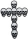 Skull/Cross Embroidered Sew On Patch - 3" X 4" Image