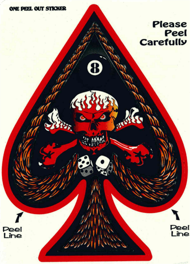 Ace of Spades Skull Xbones - 4.5" x 6" - Sticker