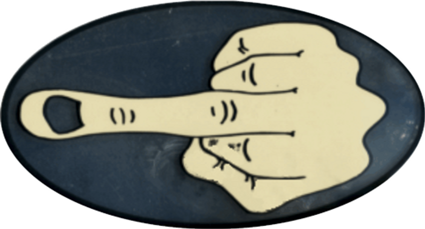 Middle Finger - 3 1/2" X 2 1/2" - Sticker